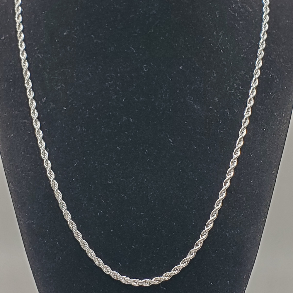 Stainless Steel Rope Chain 3mm 20/24" Women Men, NEW